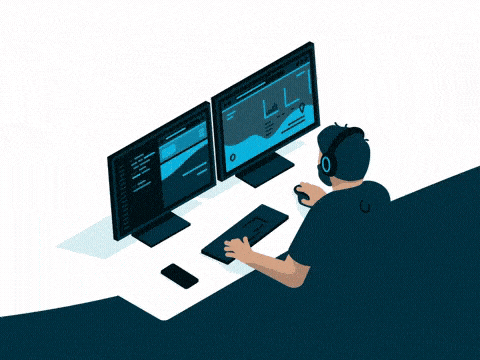 Visualización de datos representando desarrollo de software